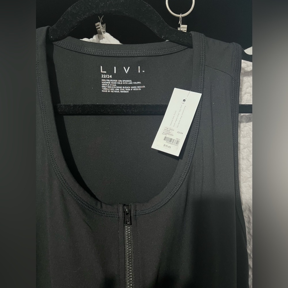 Lane Bryant Black Active LIVI Soft Sleeveless Fitted Jumpsuit NWT Size 22/24 - Picture 7 of 8